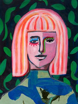 Lisa - roze portret van Studio Gjil