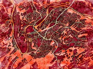 Karte von Hattingen im stil 'Amber Autumn'