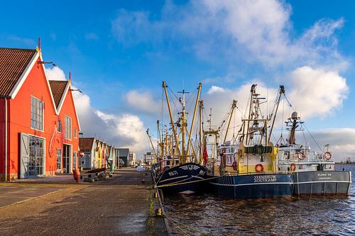 Fishing fleet Zoutkamp moored at Reitdiepkade