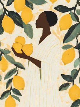 Femme noire au citron sur Olga Wildrose