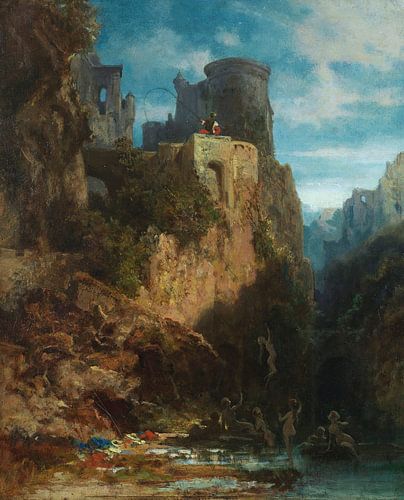 zeemeerminvangst, CARL SPITZWEG, ca. 1860
