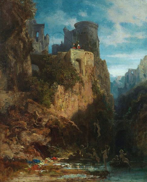 Nixenfang, CARL SPITZWEG, Ca. 1860 von Atelier Liesjes
