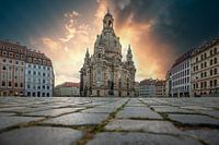 Uitzicht over de Neumarkt naar de Frauenkirche in Dresden