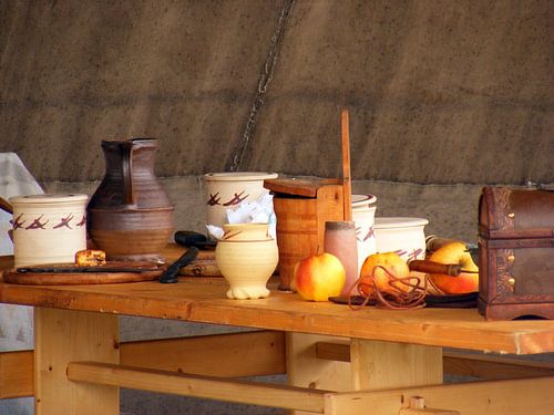 Stilleven uit de oudheid. In the earlier days.