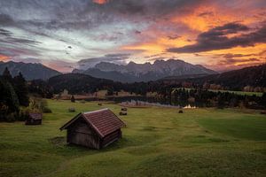 Magnifique lever de soleil dans le sud de l'Allemagne