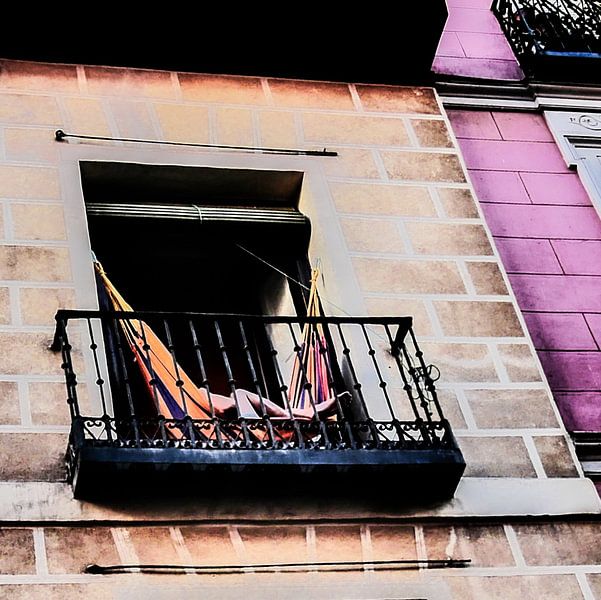 Madrid - L'homme sur le balcon par Wout van den Berg