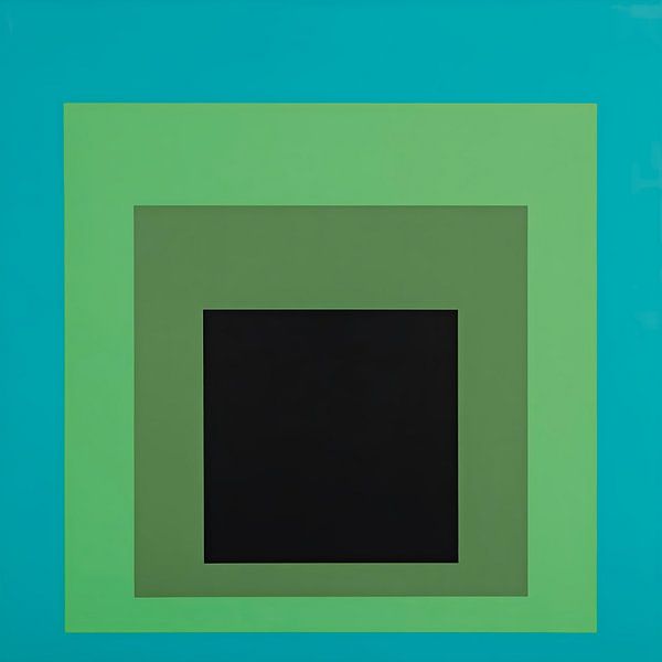 Josef Albers - Hommage au carré, bleu, vert, noir, haute résolution par Vivanne