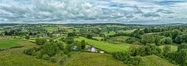 Drone panorama of the hills of South Limburg near Epen