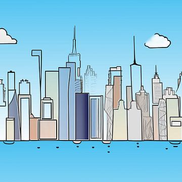Manhattan skyline van Harmanna Digital Art