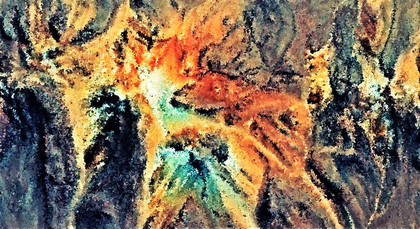 die  Anden in Südamerika von oben mixed media von Werner Lehmann