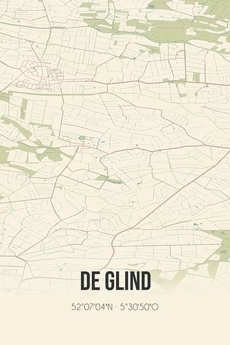 Vintage landkaart van De Glind (Gelderland)