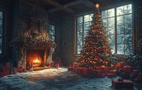 Weihnachten Hütte Interieur