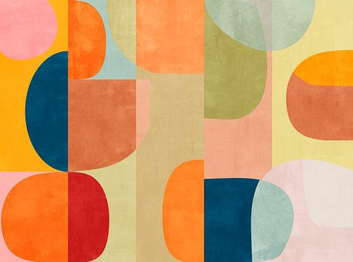 Warme abstracte afgeronde blokken van Georgia Chagas