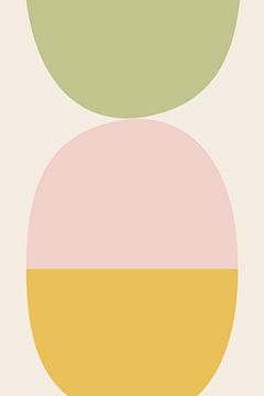 Balans 3 - grafische illustratie in zachte kleuren van Kim Karol / Ohkimiko