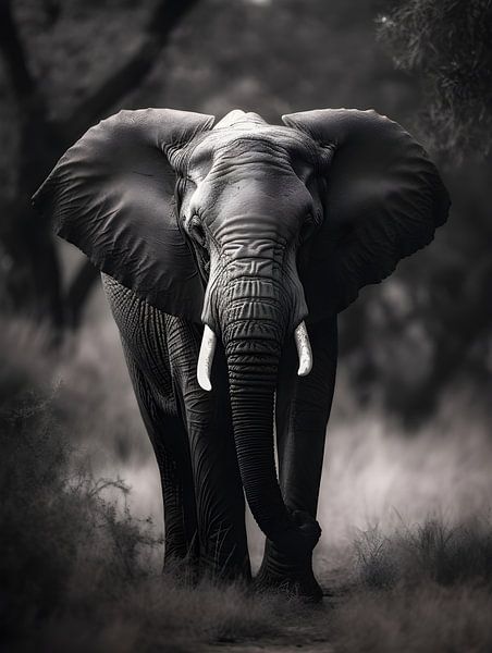 Olifant op de savanne V1 van drdigitaldesign