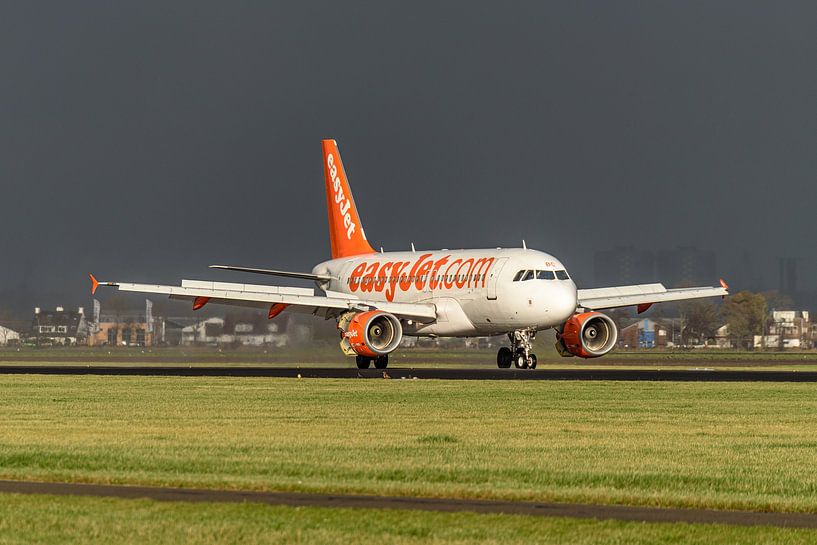 EasyJet Airbus A319-111 has landed at Schiphol Airport. by Jaap van den Berg