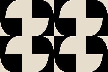Formes géométriques rétro modernes abstraites et minimalistes en blanc et noir 5 sur Dina Dankers