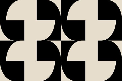 Moderne abstracte minimalistische geometrische retro vormen in wit en zwart 5