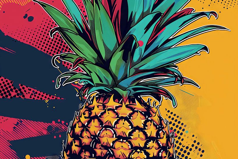 Colourful pineapple pop art print by Poster Art Shop