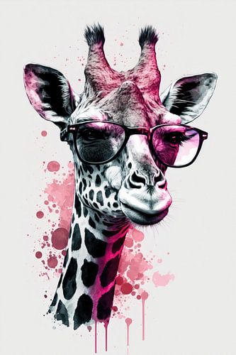Giraffe with Pink Touch by Poster Art Shop