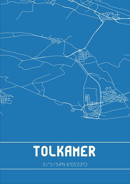 Blaupause | Karte | Tolkamer (Gelderland) von Ortsdrucke