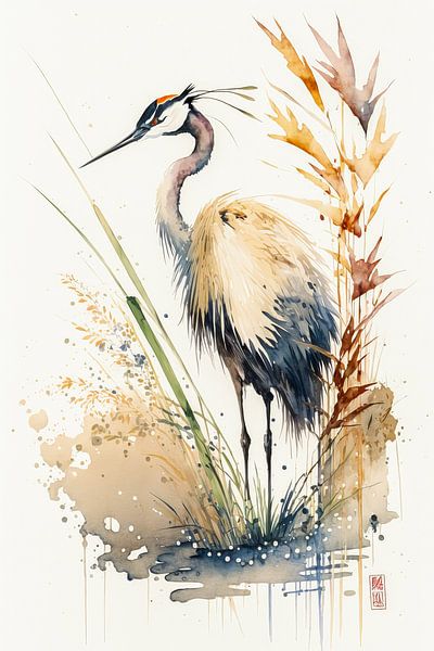 Japanese Crane by Peet de Rouw