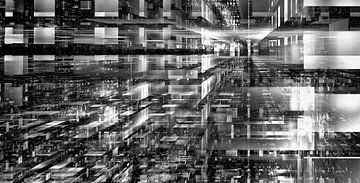 Matrix Panorama Schwarz Weiß von Max Steinwald