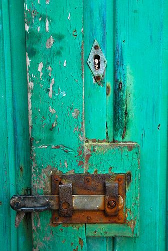 ancienne porte verte sur Oranje Tulp