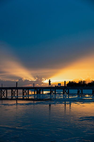 sunset walk on punta coco beach by Kris Ronsyn