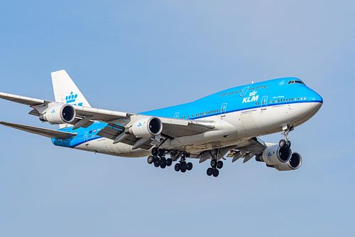 Landende KLM Boeing 747-400 Combi.