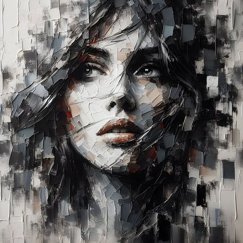 Portret Olieverf bruin grof