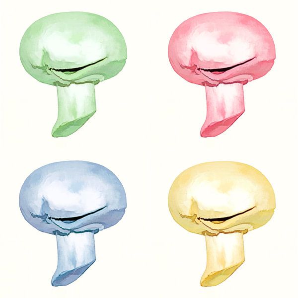 Colored talking mushrooms by Michar Peppenster