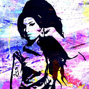 Portrait abstrait moderne d'Amy Winehouse sur Art By Dominic