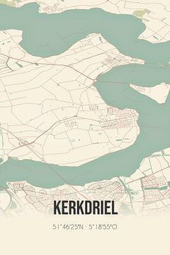 Vintage landkaart van Kerkdriel (Gelderland) van MijnStadsPoster