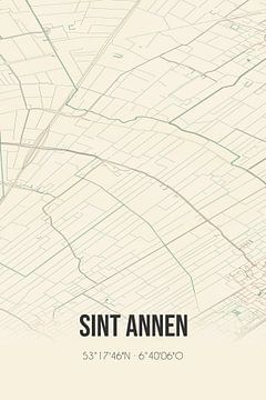 Vintage landkaart van Sint Annen (Groningen) van MijnStadsPoster