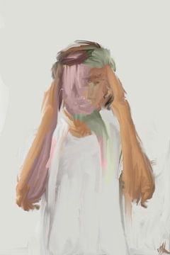 Abstract portret van Carla Van Iersel