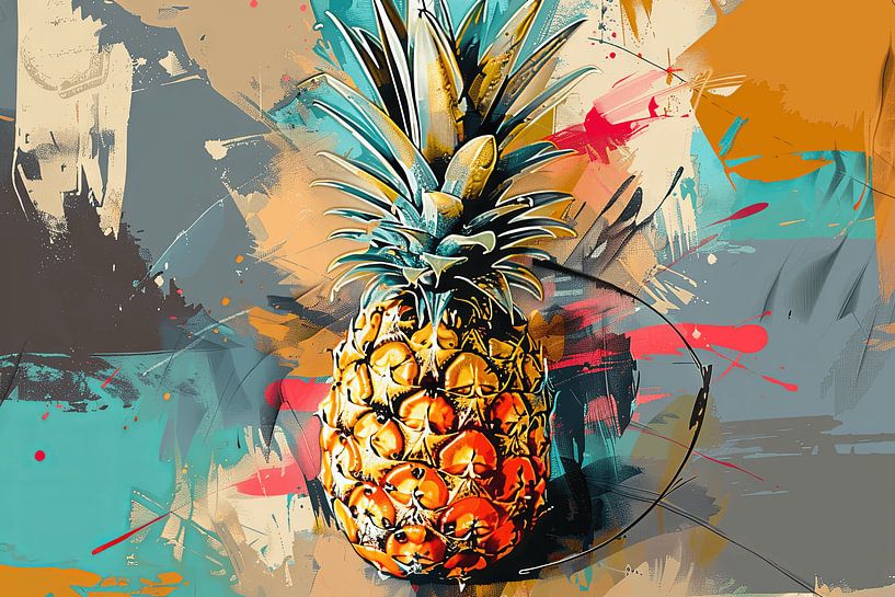 Pineapple in expressionist style by Poster Art Shop