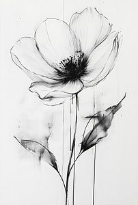 Elegante Einheit: Minimalistische Blumenillustration