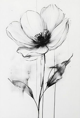 Elegante Einheit: Minimalistische Blumenillustration