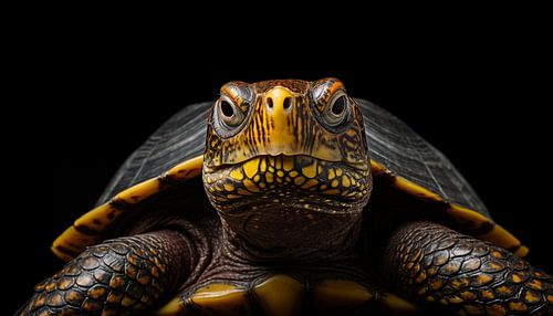 Gelbe Schildkröte Portrait-Panorama