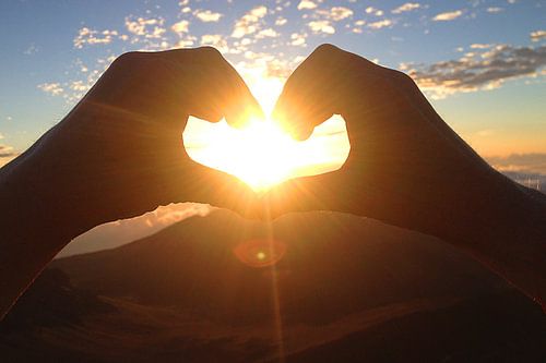 Maui Haleakalā vulkaan zonsopgang met hart