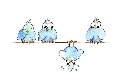 Birds on a line, one is different