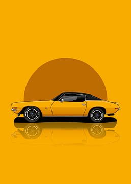 Art 1970 Chevrolet Camar Yellow by D.Crativeart