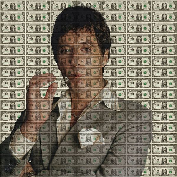 Tony Montana Dollarscheine von Rene Ladenius Digital Art
