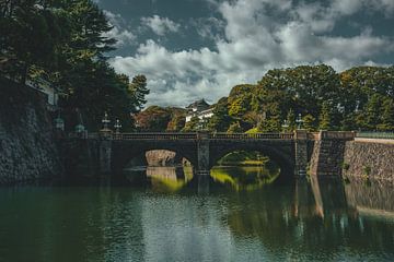 Double bridge of the Imperial Palace in Tokyo by Endre Lommatzsch