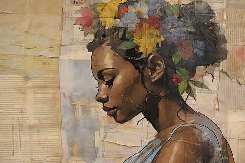 Sophia | Modernes Porträt Mixed Media