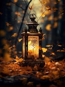 Laterne im Herbst
