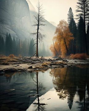 Herfst in Yosemite van fernlichtsicht