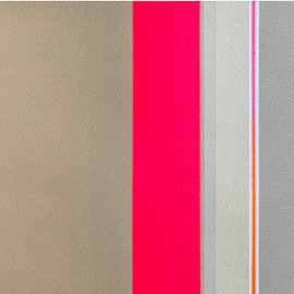 Bold Stripe – Affiche à rayures fluo rose/rouge, carrée sur HouseHeart