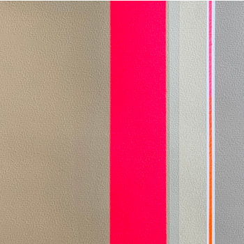Bold Stripe – Neonstreifen-Poster in Rosa/Rot, quadratisch